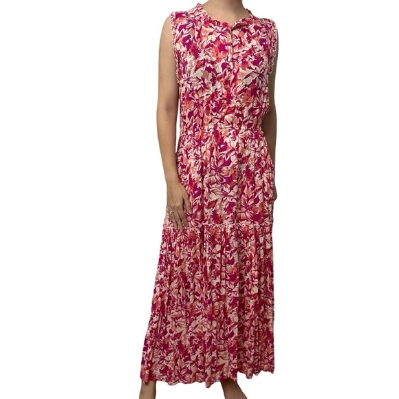 Walker & Wade Dress Maxi Pink Floral Boho Long Summer Casual Size Medium - Picture 6 of 6